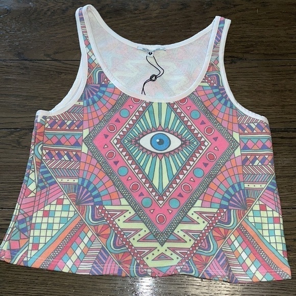 💋🦊 WildFox 🥳 Host Pick 🥳 Swim third eye crop tank top only NWT - Picture 2 of 13